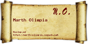 Marth Olimpia névjegykártya